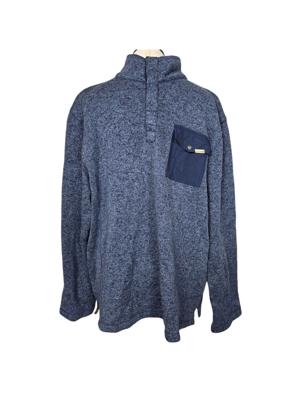 Woolrich Blue Half Snap Button Sweater Men's XL